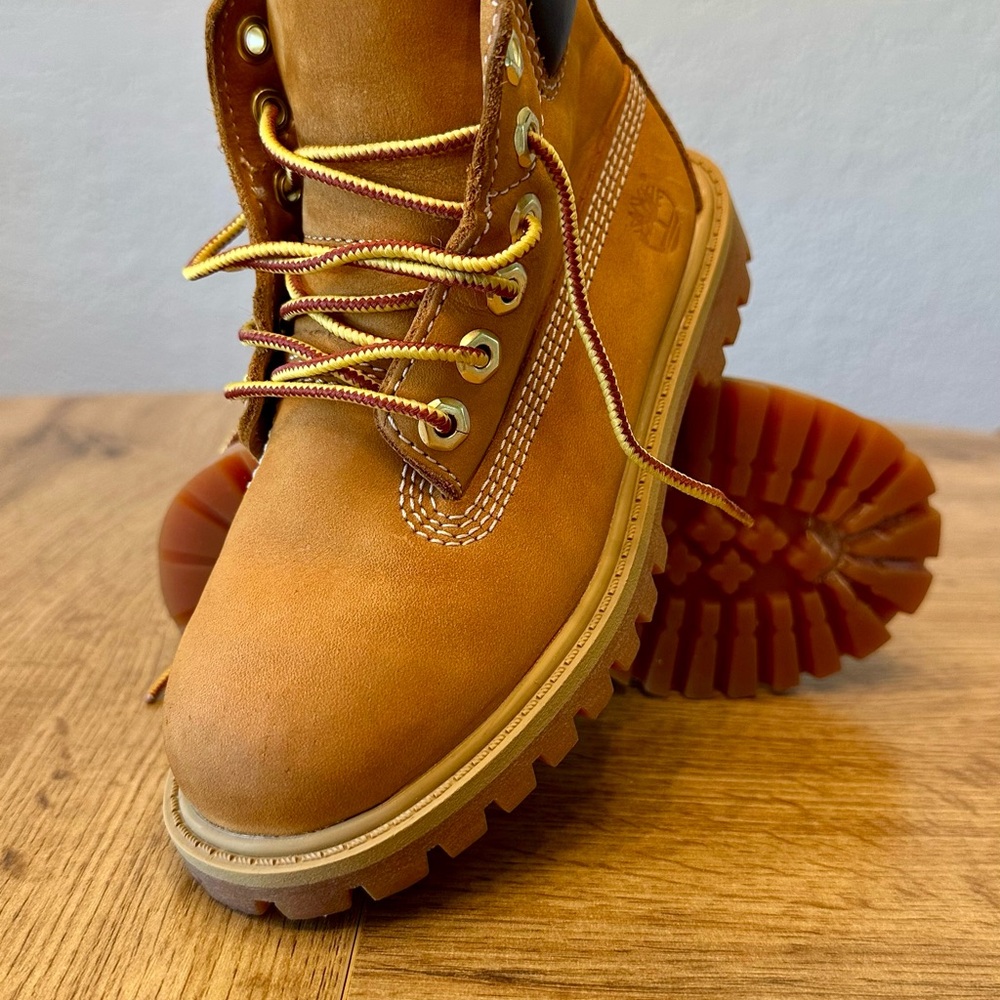 Timberland Kids Tan and Gold Boots